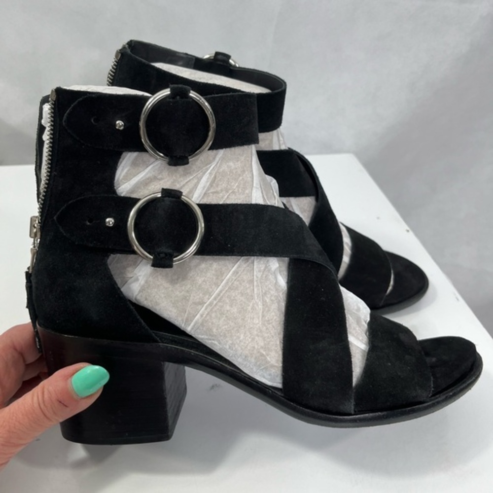 Rag & Bone Black Heeled Sandals with Chunky Heel and Straps, size 39.5